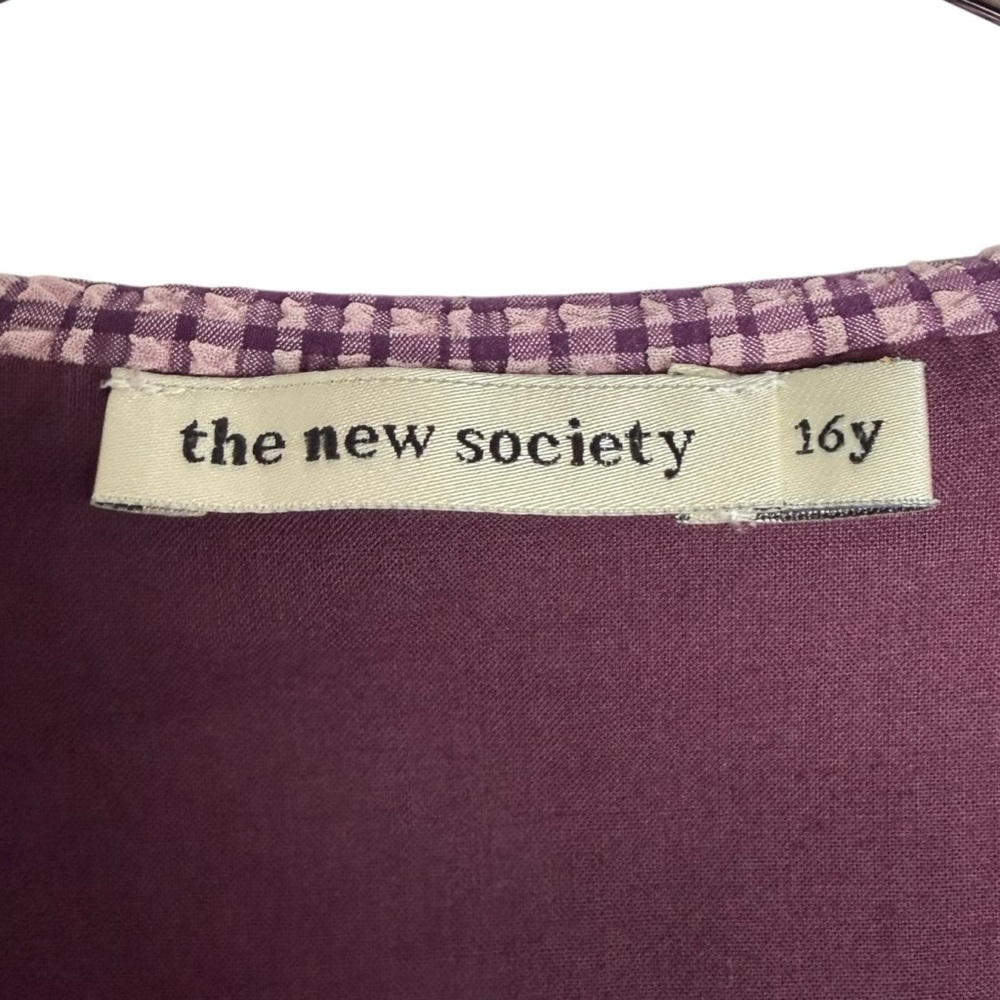 The New Society Girls Anabella Check Dress 16 Sheersucker Peter Pan Collar Pink - Picture 10 of 13